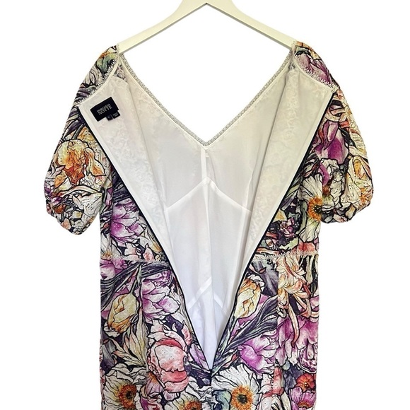 Marchesa Notte Floral Eyelet High Low Midi Dress Size 16 - Picture 10 of 16